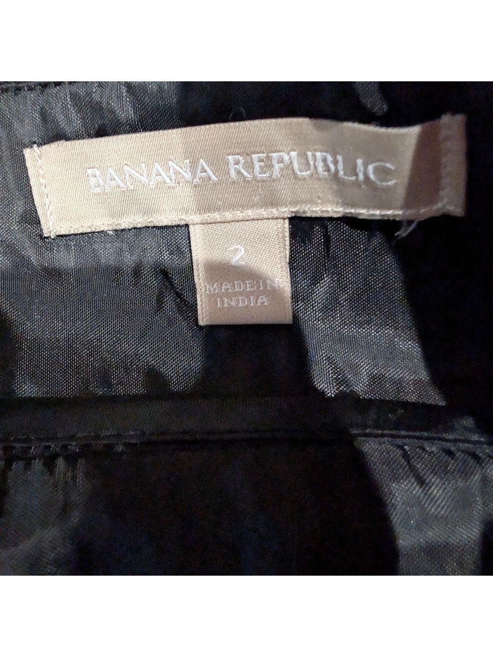 Banana Republic Black Pencil Skirt Size 2 Tailored Cotton Career Pockets - Picture 3 of 6